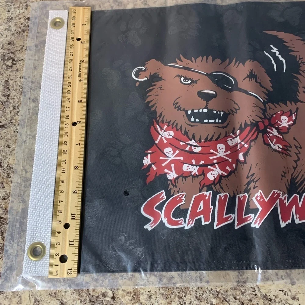 Scallywag flags: Pirate Dog 2 Sided, Weather Resist Flag New